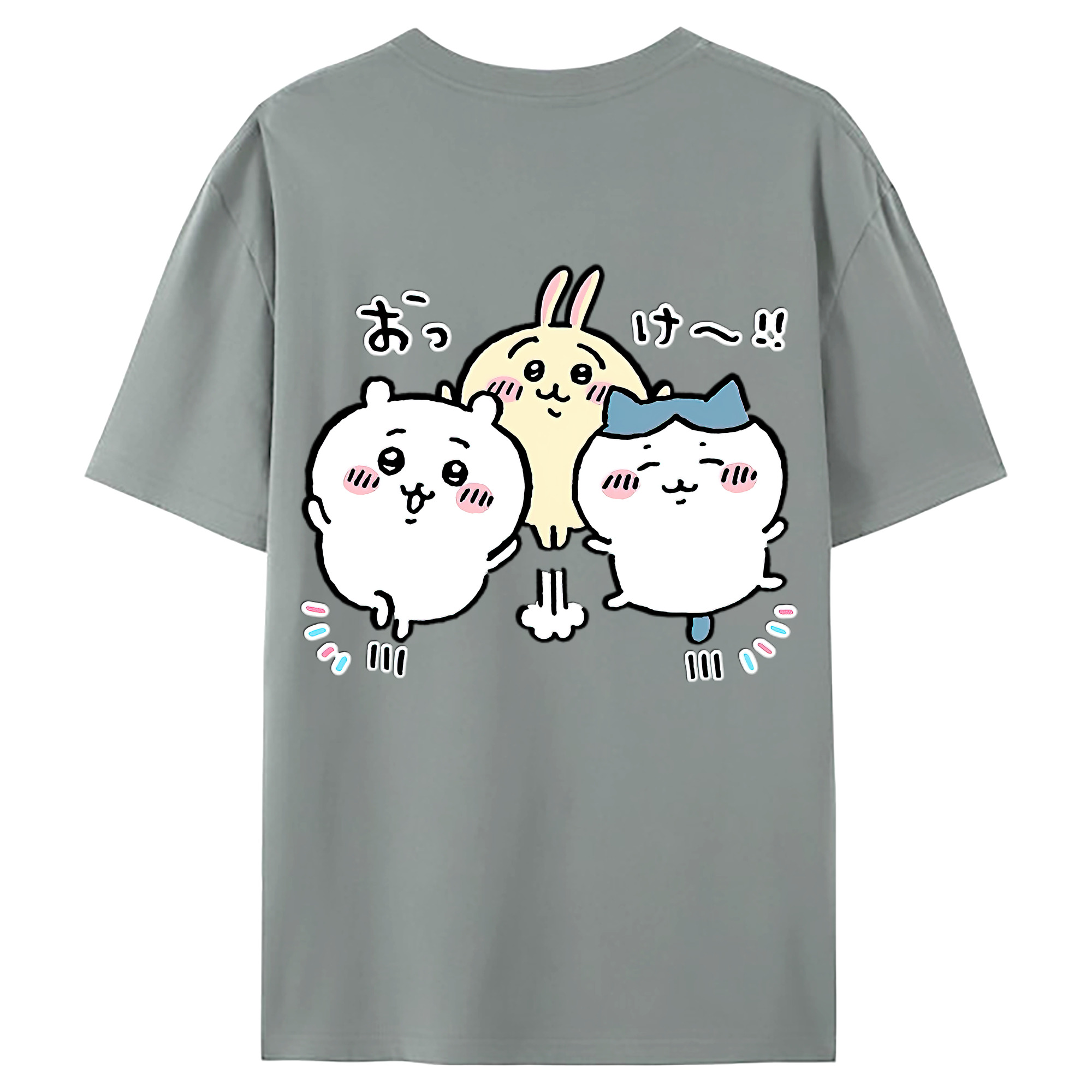 （画像用） ちいかわ ちいかわ Chii-kawa chiikawa 綿100％ メンズ半袖Tシャツ（バックプリント） 通気性